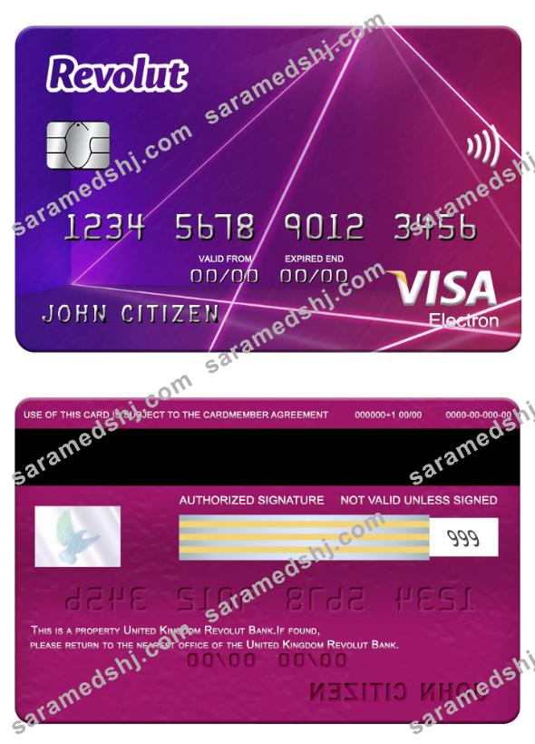 United Kingdom Revolut Bank visa electron card